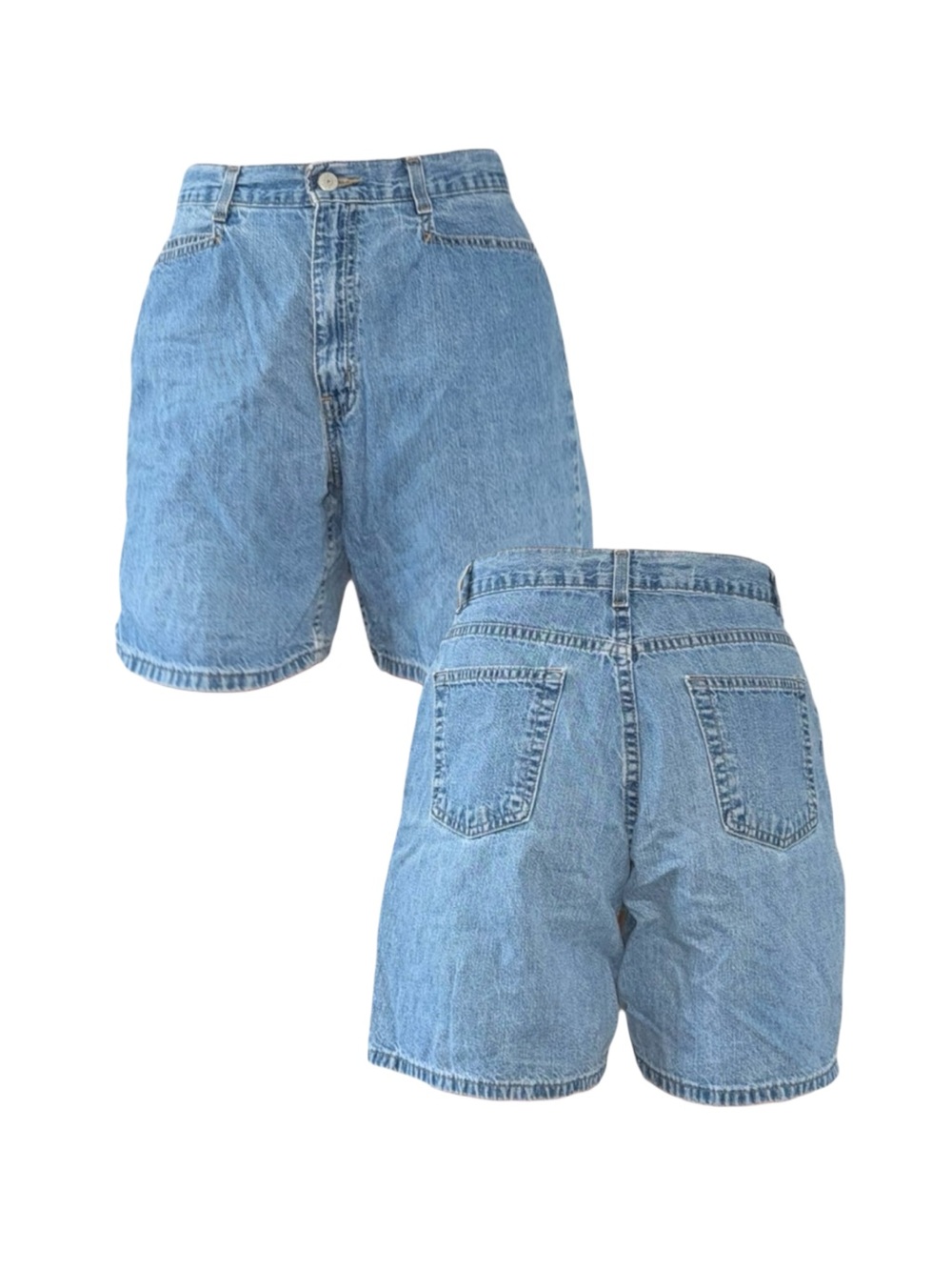 Vintage Faded Glory High-Waist Light Blue Denim Shorts